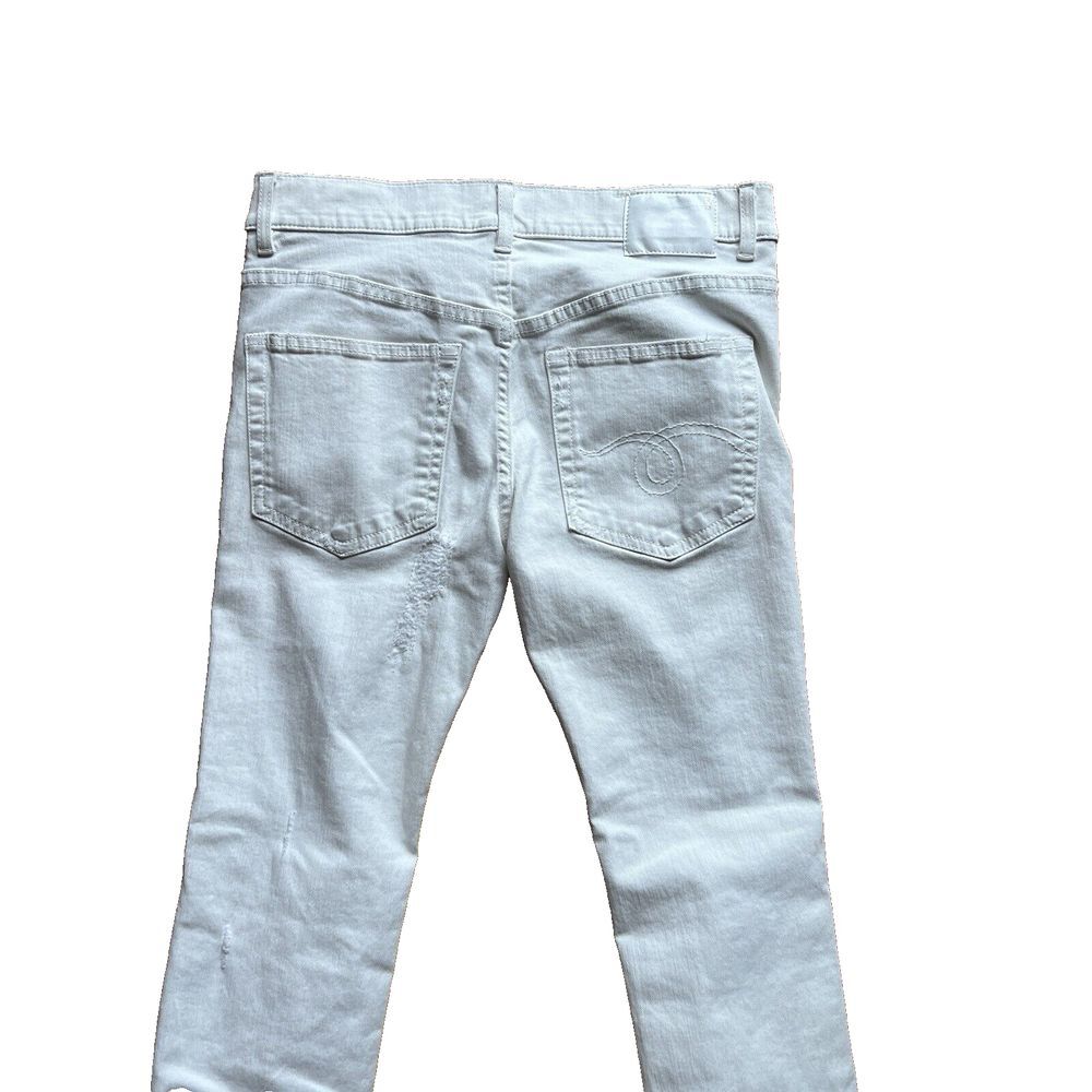 R13 Relaxed Skinny Distressed Jeans in White Made in Italy Tapered Ankle 26 - Picture 2 of 15